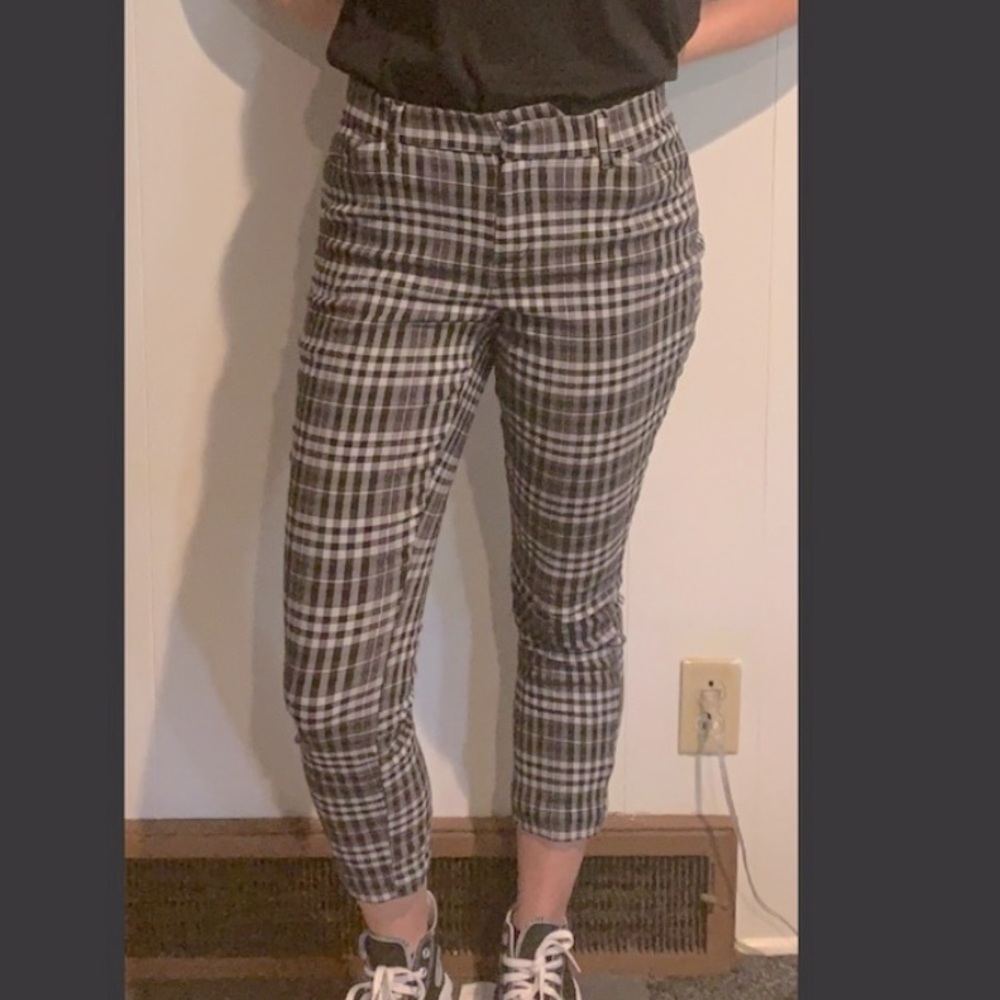 black and grey pants